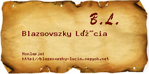 Blazsovszky Lúcia névjegykártya